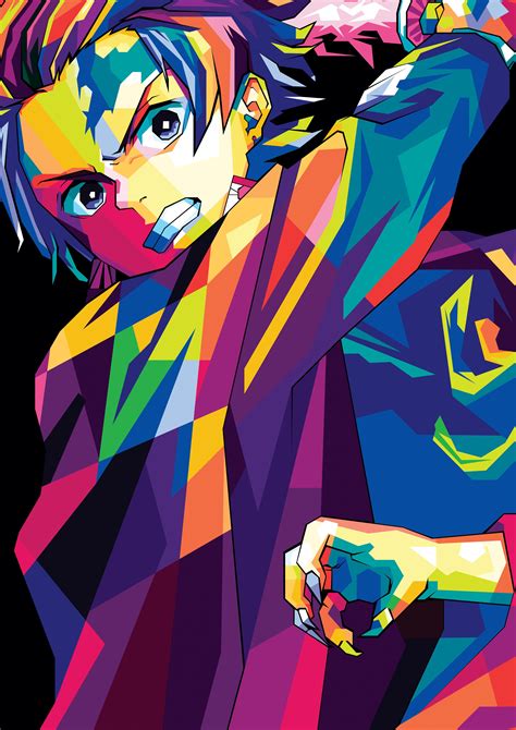 Demon Slayer Tanjiro Poster By Ndesign Displate In 2023 Pop Art