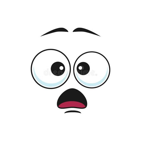 Surprised Cartoon Face Vector Icon Funny Emoji Stock Vector