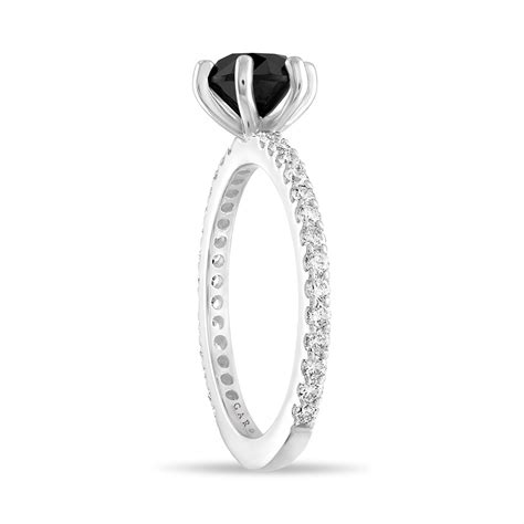 Platinum Black Diamond Engagement Ring Certified 162 Carat Unique Handmade