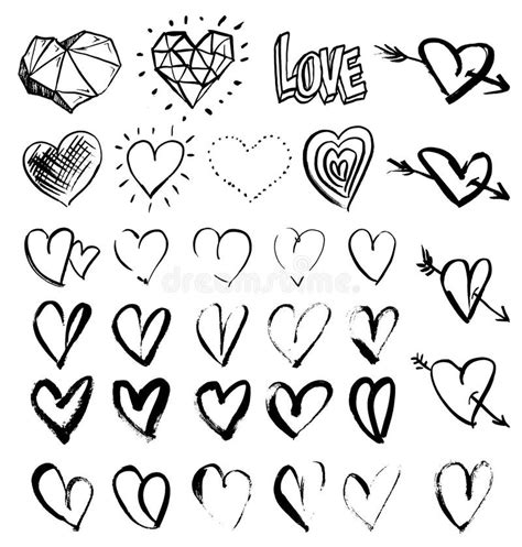 Hand Drawn Grunge Hearts Stock Vector Illustration Of Heart 74912204