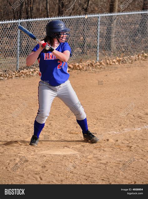 Teen Girl Softball Player Batting Image And Photo Bigstock