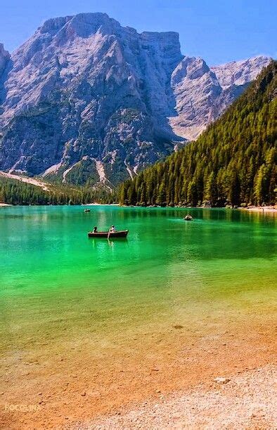 Lake Braies Dolomite Italy Fotos Paisagens