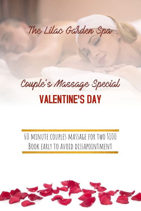 Valentines Day Couples Massage Special Flyer Template Postermywall
