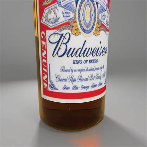 Budweiser Beer Bottle D Model Ma Obj Fbx Free D