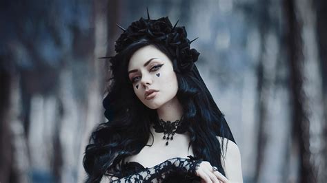 Gothic Bride In Black Dress Wallpaperhd Girls Wallpapers4k Wallpapersimagesbackgrounds