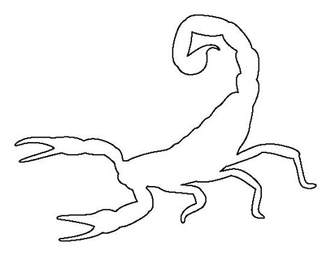 Black hand drawn scorpion with pinchers ready to sting. Scorpion pattern. Use the printable outline for crafts ...