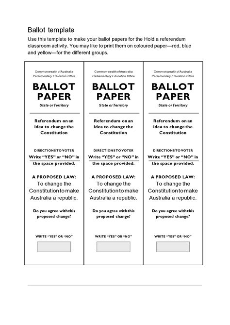 free voting form template printable templates