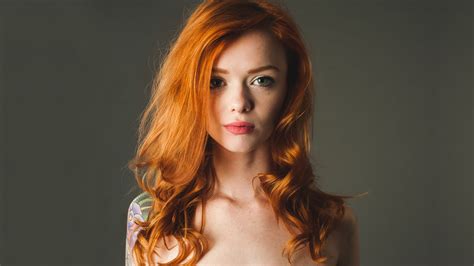 Wallpaper Id 1467885 Looking At Viewer Redhead Lass Suicide Model Blue Eyes Suicide