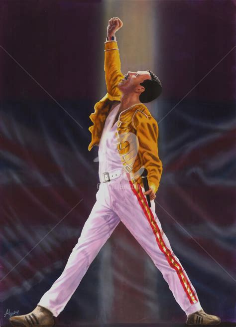 Freddie Mercury Queen Rock Legend Pintura Por Alex Mets Artmajeur