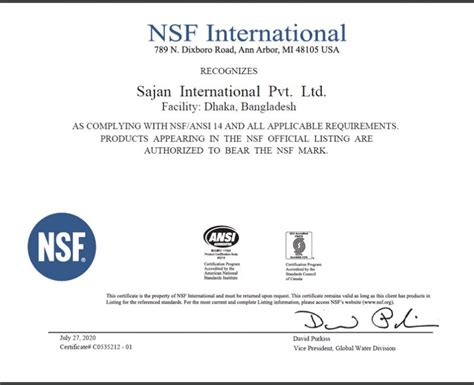 Nsf International Usa Sajan Group
