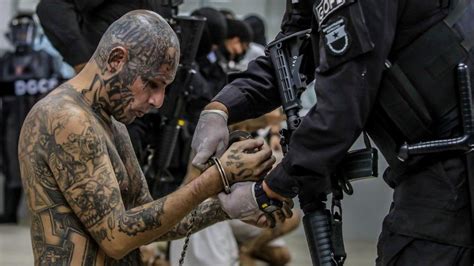 Thousands Of Tattooed Inmates Pictured In El Salvador Mega Prison Bbc