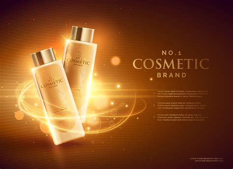 Premium Cosmetic Brand Advertising Concept Design With Glitters