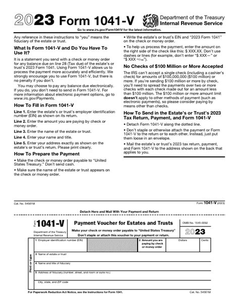 Irs Form 1041 V Download Fillable Pdf Or Fill Online Payment Voucher