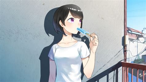 Download 1920x1080 Wallpaper Cute Anime Girl Terrace