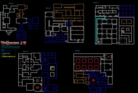 Wolfenstein 3d Episode 1 Floors 1 5 Maps Map For Pc By Awing Pilot