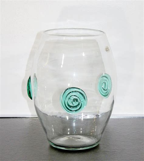 Mid Century Modern Clear Blenko Handcrafted Glass Vase At 1stdibs