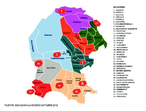 Mapa De Coahuila Con Nombres