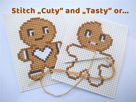 Bauanleitung für lebkuchenmänner als aufstellfigur aus leimholz. Design it yourself - Gingerbread Man - DIY - Cross Stitch ...