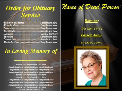 5 Blank Obituary Templates Doc Pdf Free And Premium Templates