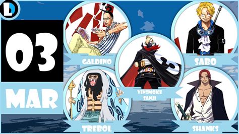 One Piece Characters Birthday Calendar March Youtube