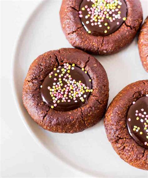 Vegan Chocolate Thumbprint Cookies Gluten Free Blooming Nolwenn