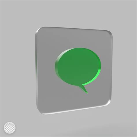 Premium Psd Bubble Chat Icon With Glass Effect 3d Render Illustration