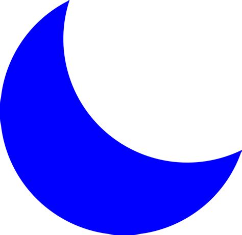 Blue Crescent Moon Clipart