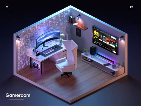 Gameroom 3d Isometric Scene By Brian Kariuki On Dribbble