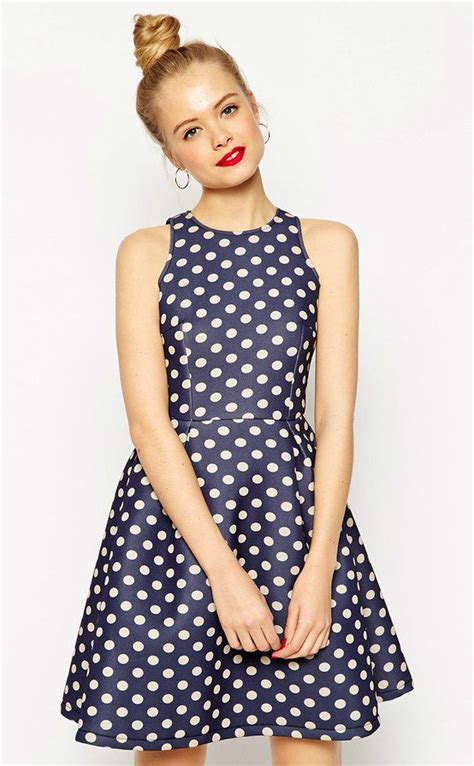 Navy Blue Polka Dot Dress Too Cute Mini Skater Dress Maxi Dress Prom