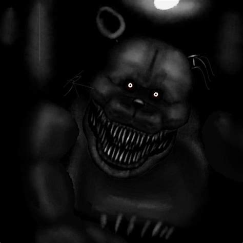 A Creepy Looking Animal With Glowing Eyes In The Dark Holding Its Hand