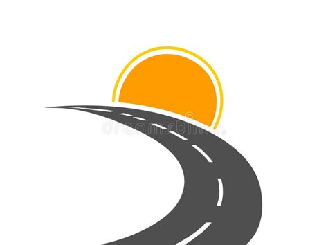 Road And Sun Logo Vector Illustration Stock Vector Illustration Of