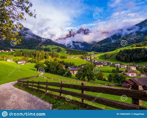 Santa Maddalena Dolomites North Italy Stock Image Image Of