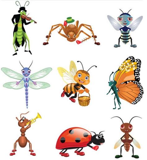 Different Funny Insects Vector Graphic Uidownload