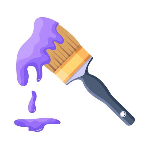 Premium Vector A Paint Brush With Purple Paint On It