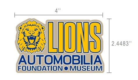 Official Lions Automobilia Foundation Decal 4 Inch Lions