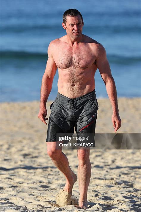 Hugh Jackman Swims At Bondi Beach On August 17 2016 In Sydney News Photo Getty Images