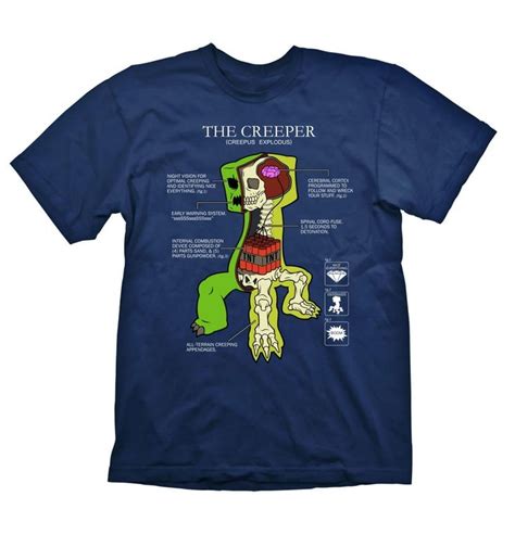 Minecraft Creeper Anatomy T Shirt Official Summer Tee Shirts T