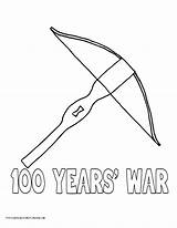 Coloring Crossbow War Years Hundred 990px 21kb History sketch template