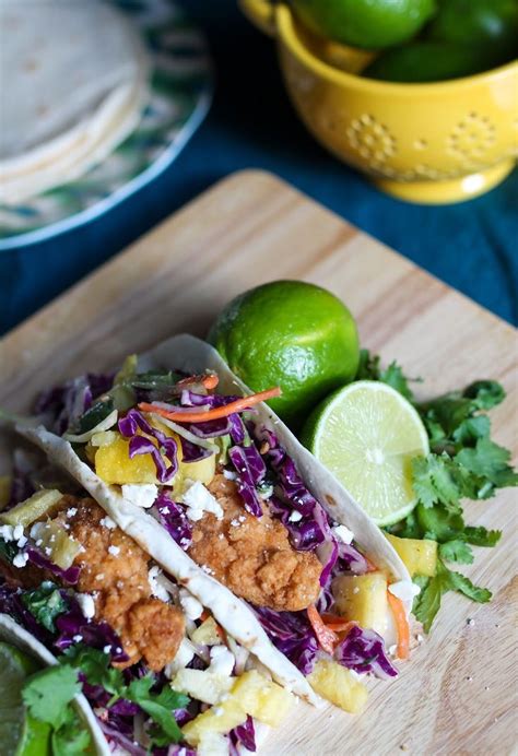 The Quick And Easy Baja Chicken Tacos With Pineapple Kale Red