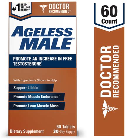 Ageless Male Free Testosterone Booster For Men Doctor Recommended Promote Lean Muscle Mass