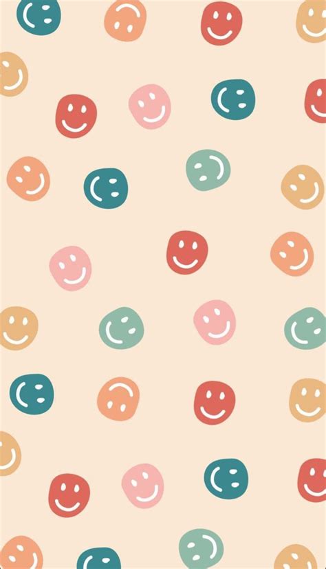 Smiley Face Preppy Wallpaper Cute Patterns Wallpaper Wallpaper