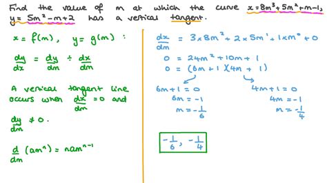 Question Video Finding The Value Of A Variable That Makes A Curve With