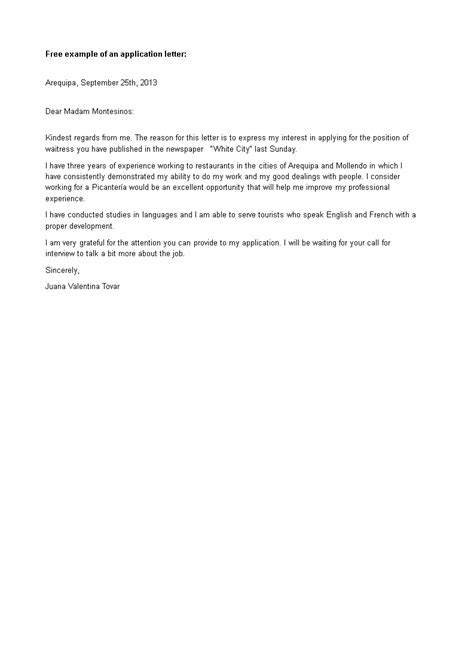 At the time the application is submitted the applicant must have been an emt for a minimum of 1 year or one certification period. Restaurant Work Application Letter - How to create a ...