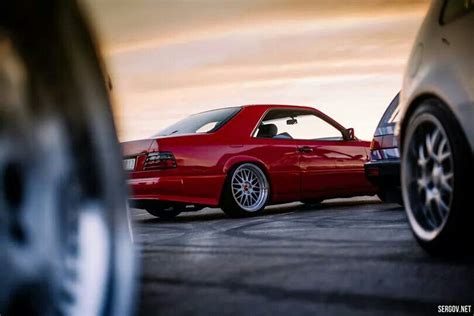 Classic mercedes diy tips and hints; Mercedes w124, ferrari red , bbs LM 19" 8.5/9.5 . Wrapped by stance.lv | Automobil, S124, W116