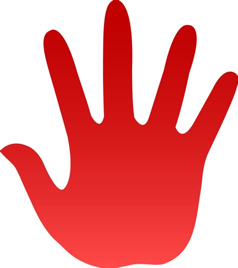 Red Hand Print Free Clip Art
