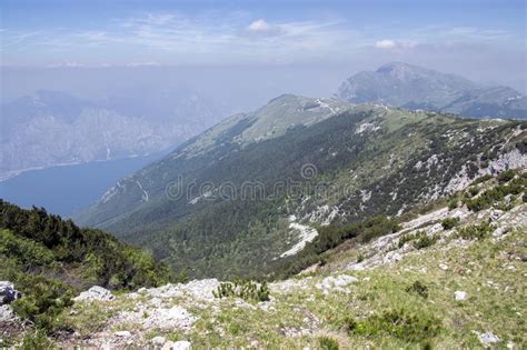Touristic Trail Alta Via Del Monte Baldo Ridge Way In Garda Mountains