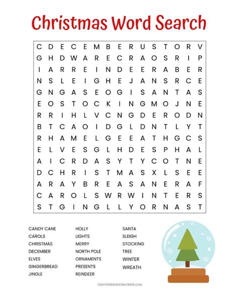 Christmas Word Search Printable For Kids Or Adults
