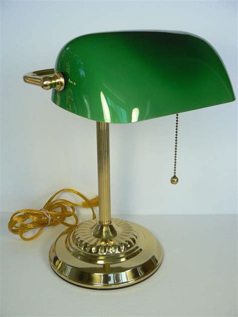 Borrowing its design from a classic banker's lamp, this 14.5 table lamp brings a dash of vintage inspiration to any space in your home. Brass Emerald Green Glass Articulating Banker s Desk Lamp ...