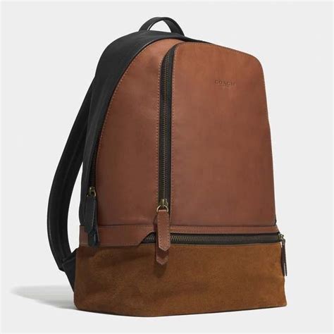 Bleecker Traveler Backpack In Mixed Leather B4fawnblack Coach