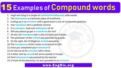 15 Examples Of Compound Words In Sentences Engdic